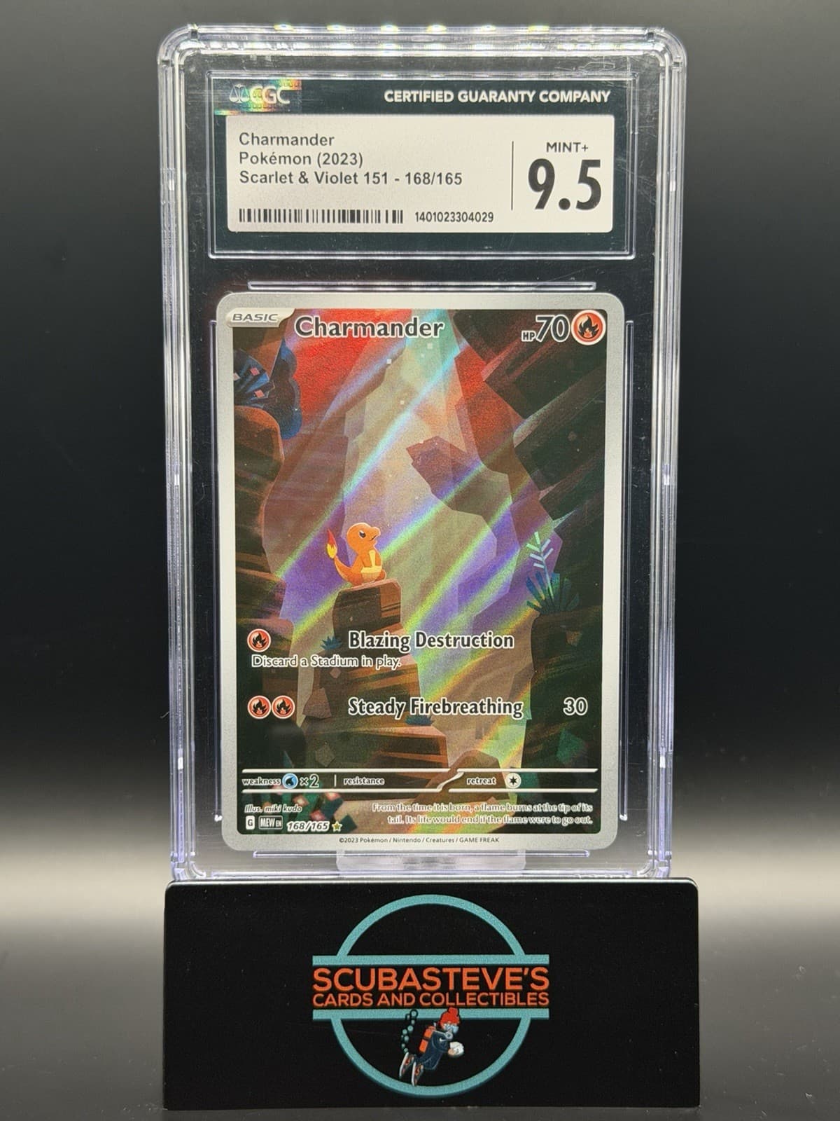 2023 Pokemon Charmander 168/165 Sv: Scarlet & Violet 151 Holo CGC 9.5