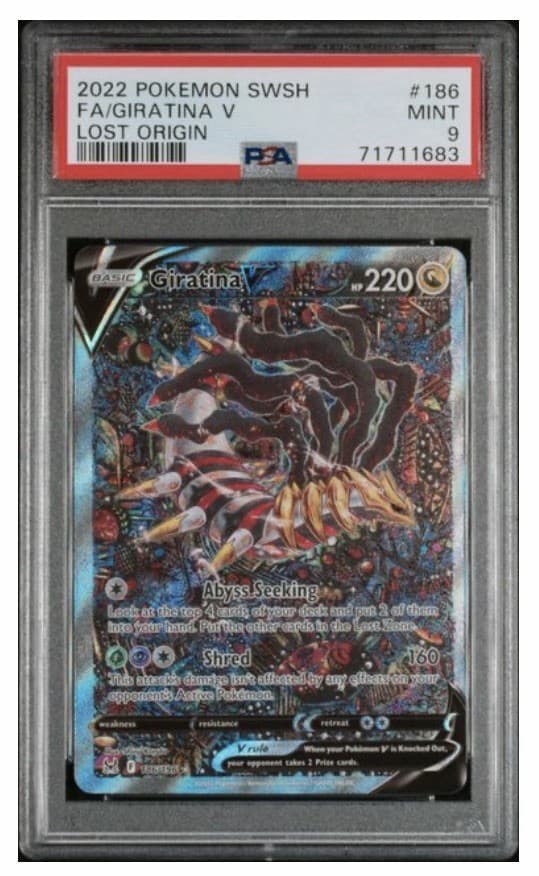 Giratina V (Alternate Full Art) 186/196 Swsh11: Lost Origin Holo PSA 9