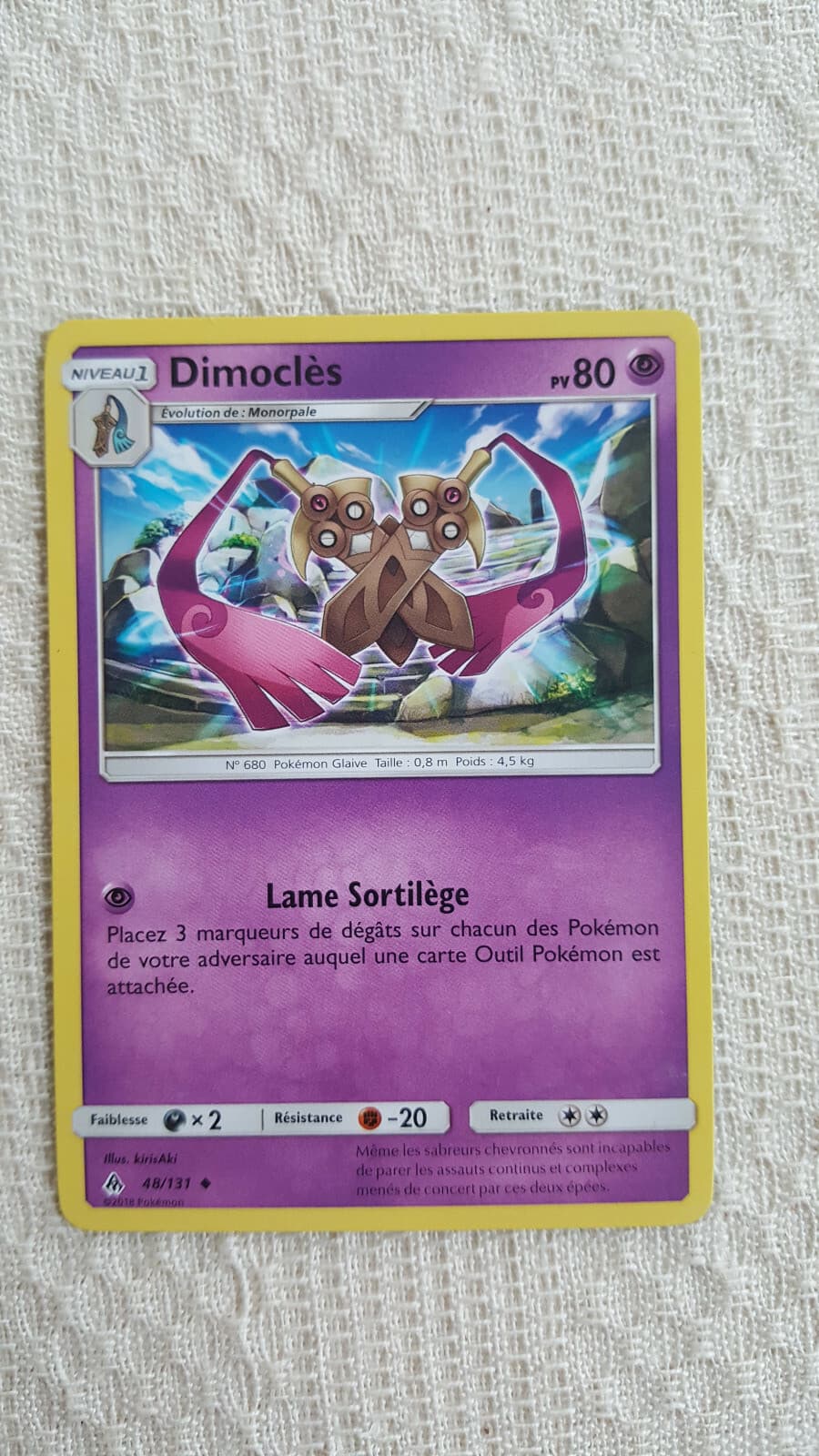😃😃😃 Dimoclès - SL06:Lumière Interdite - 48/131 - Carte Pokemon TBET Français