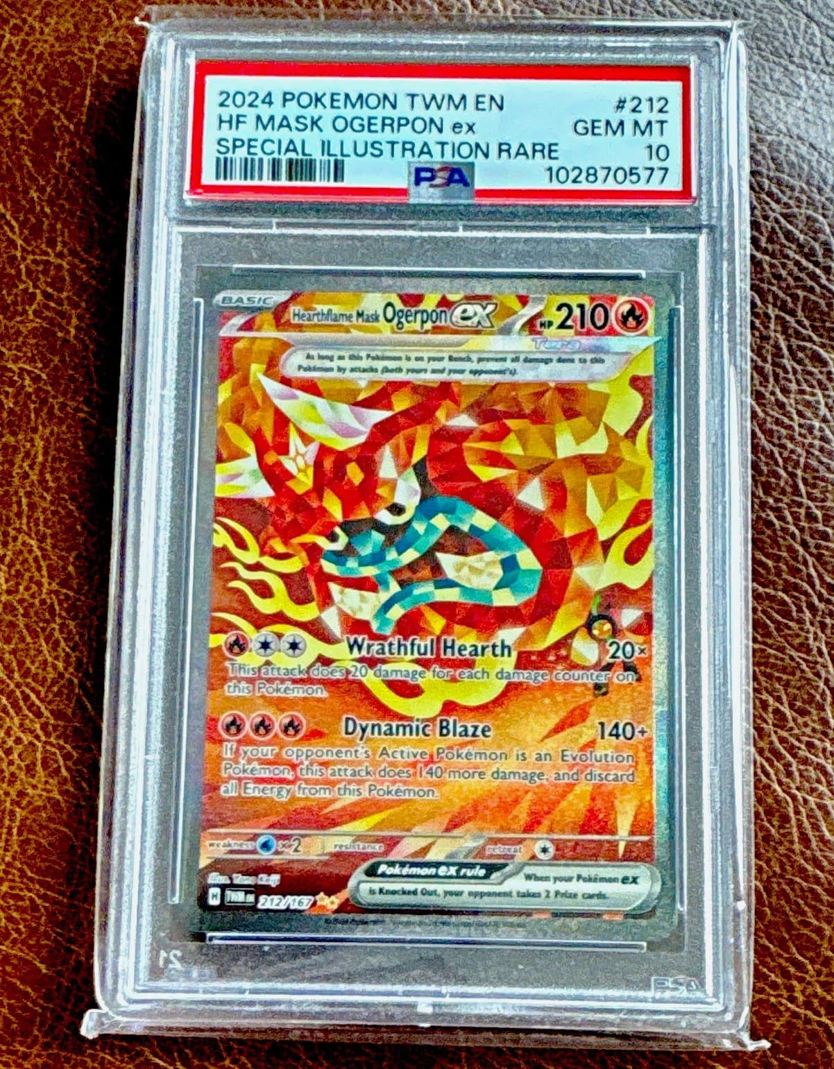 Pokemon TCG 2024 TWM Hearthflame Mask Ogerpon ex 212/167 SIR PSA 10