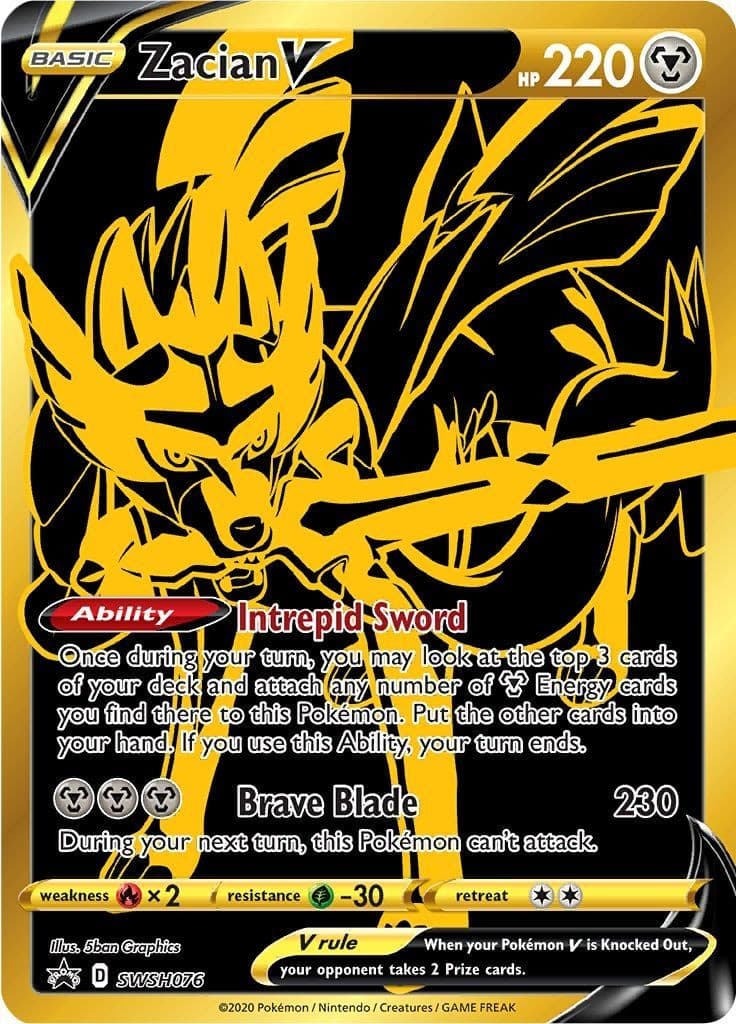 1x Zacian V - SWSH076 - SWSH Black Star Promo NM-Mint Pokemon SWSH Black Star Pr