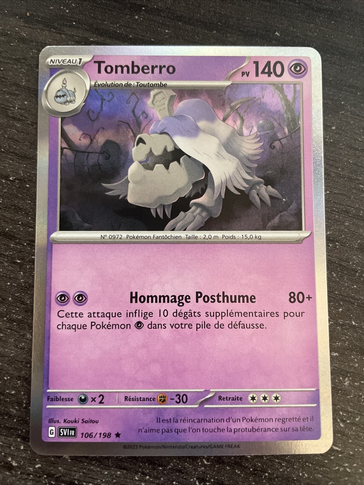 TOMBERRO HOLO - POKÉMON 106/198 EV1 ÉCARLATE ET VIOLET NEUF FR