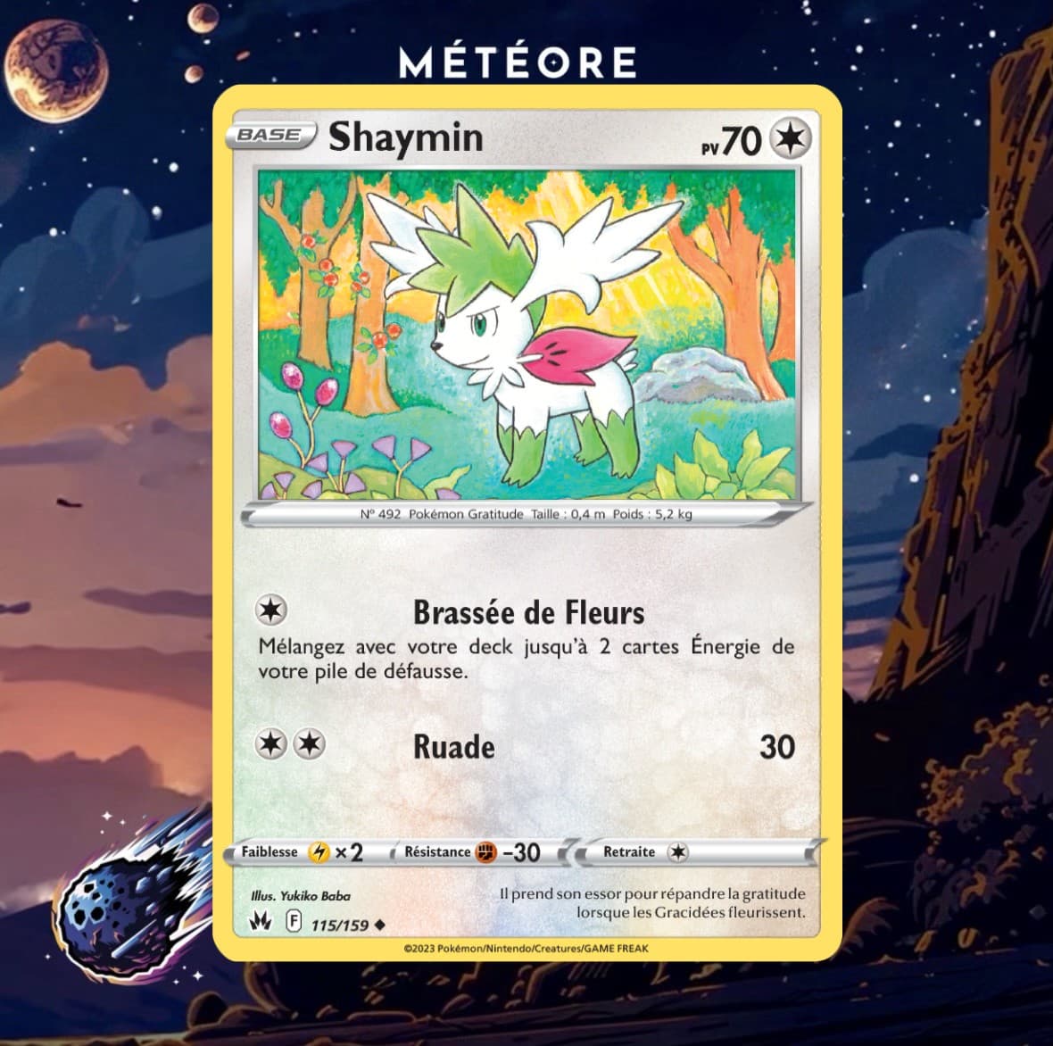 Carte Pokémon Shaymin 115/159 Zénith Suprême Français