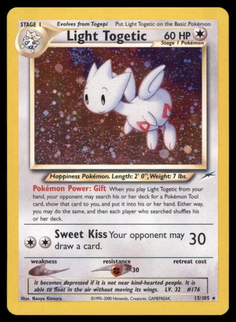 Light Togetic 15/105 Neo Destiny Pokemon Card Unlimited Holo