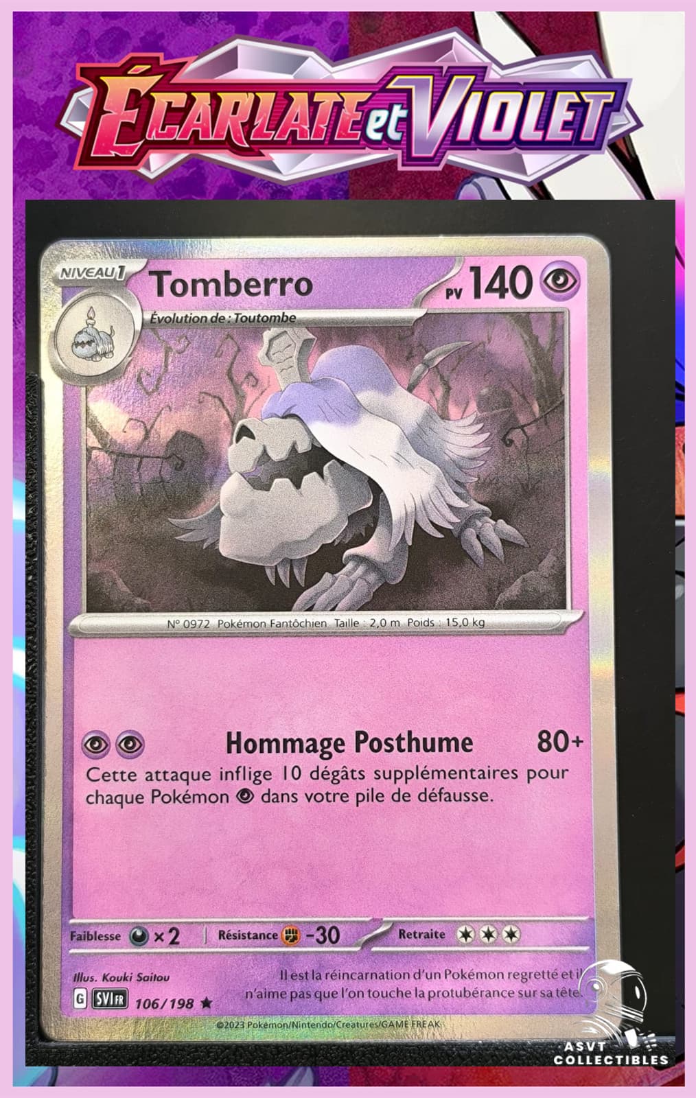Carte Pokémon Tomberro 106/198 Holo EV1 : Ecarlate et Violet FR