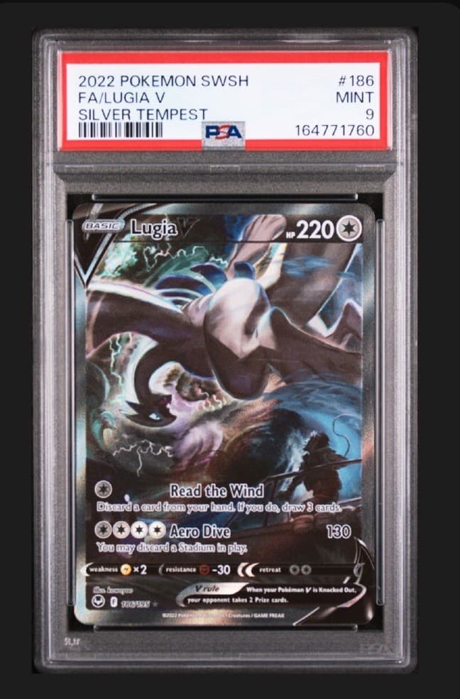 Lugia V (Alternate Full Art) 186/195: Sword & Shield - Silver Tempest PSA 9