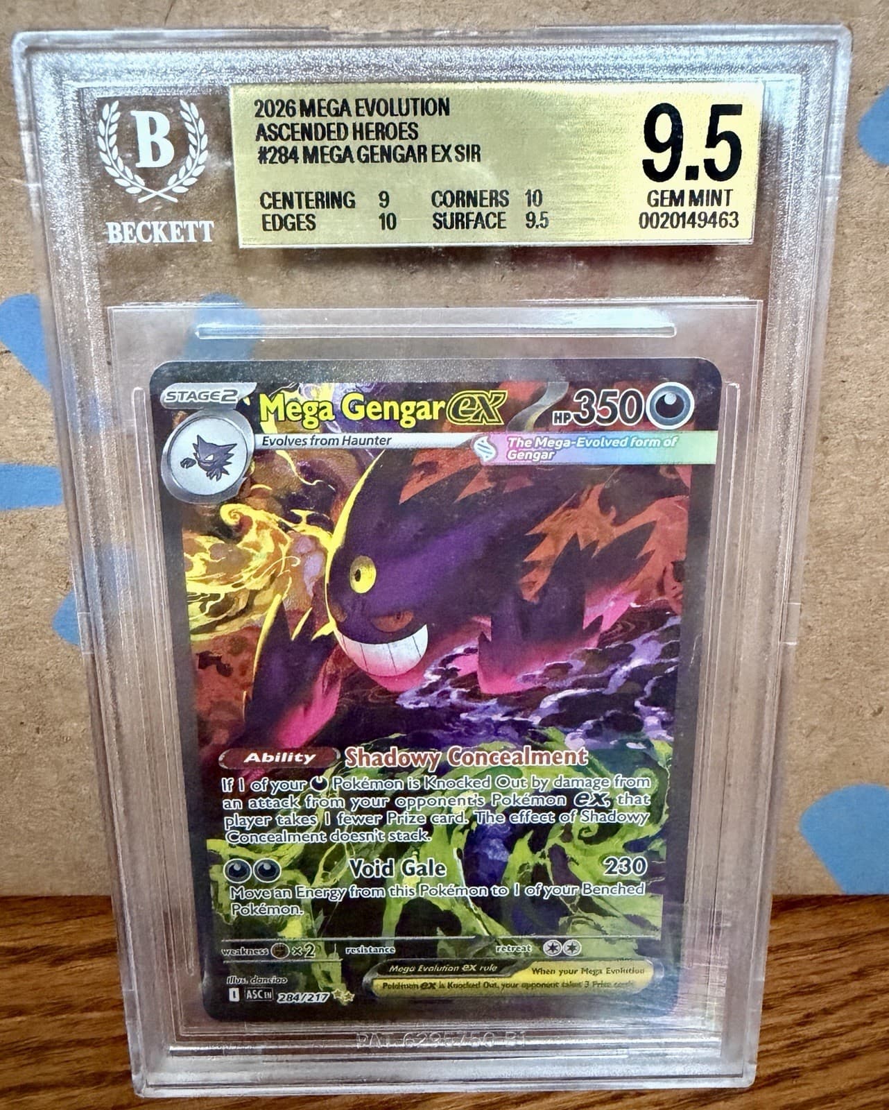 Mega Gengar EX - SIR - Ascended Heroes - 284/217 - Eng Foil 2026 BGS 9.5