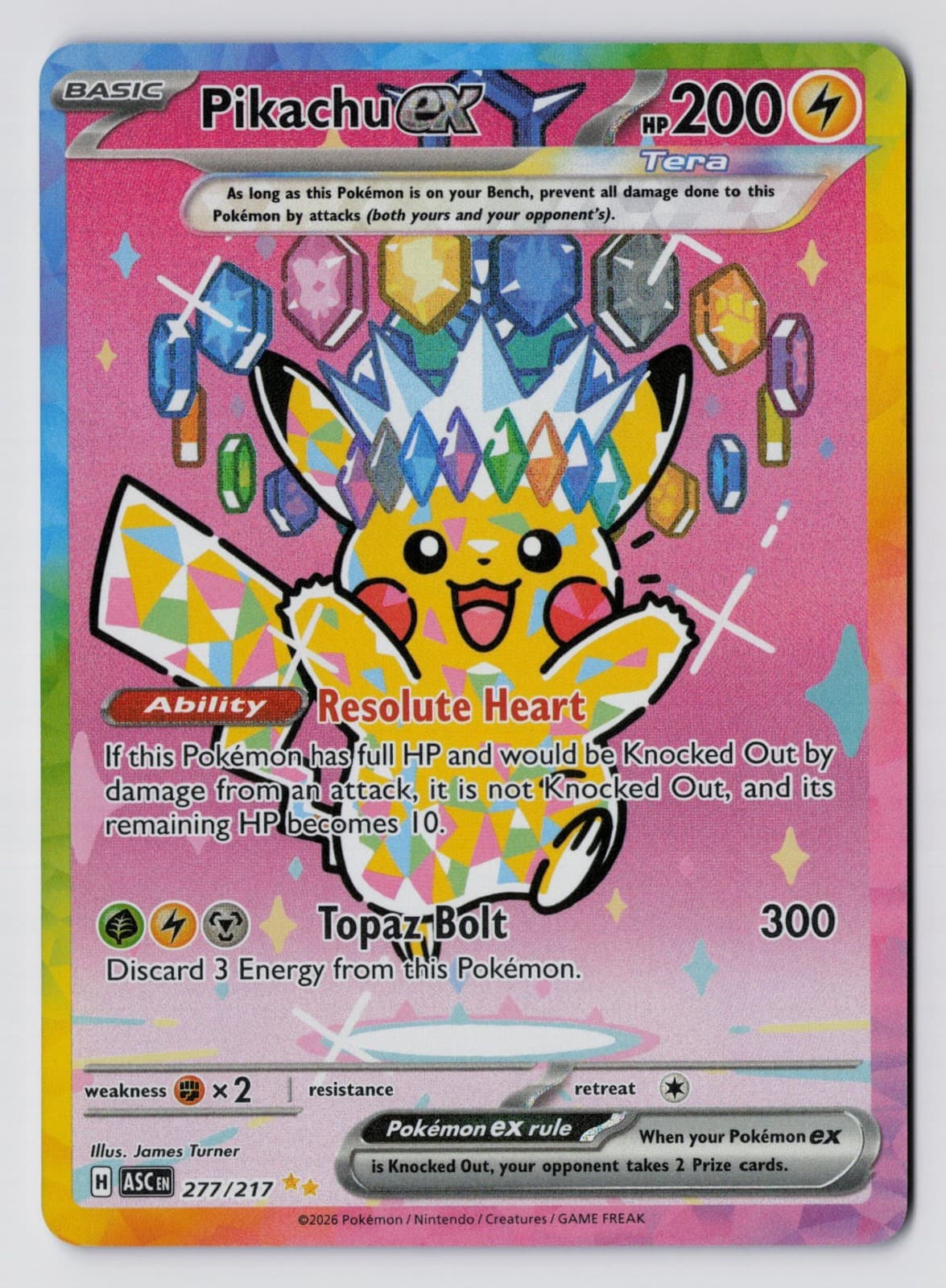 Pikachu ex - 277/217 - Holofoil - ME: Ascended Heroes - NM