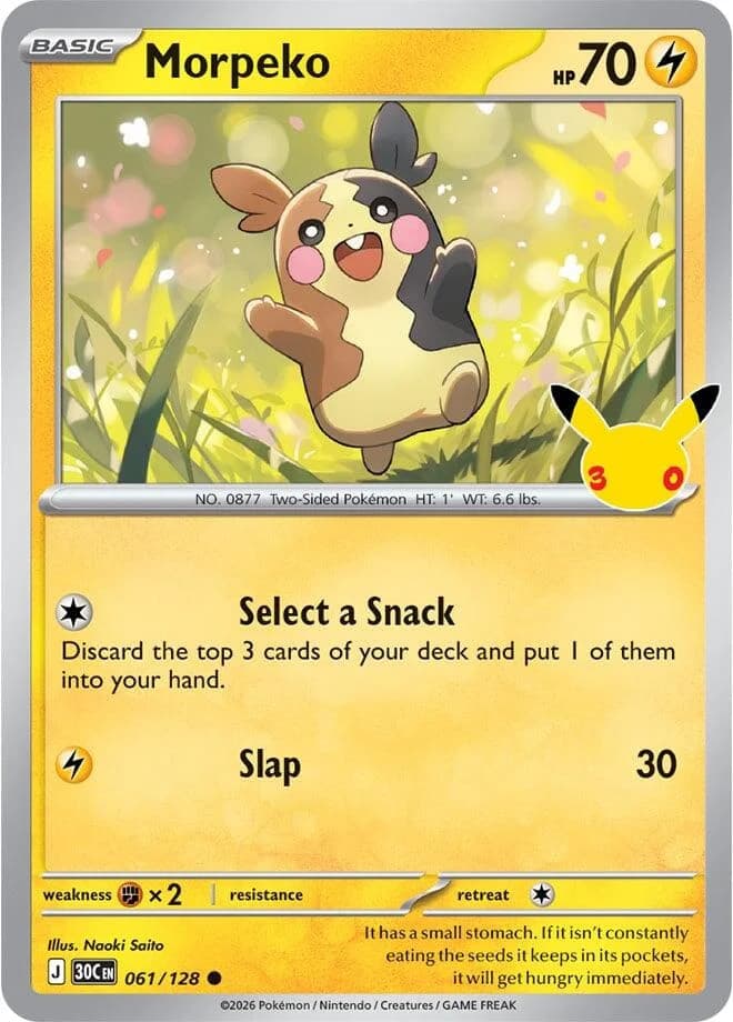 Pokemon TCG 30th Celebration Morpeko Holo #61/128