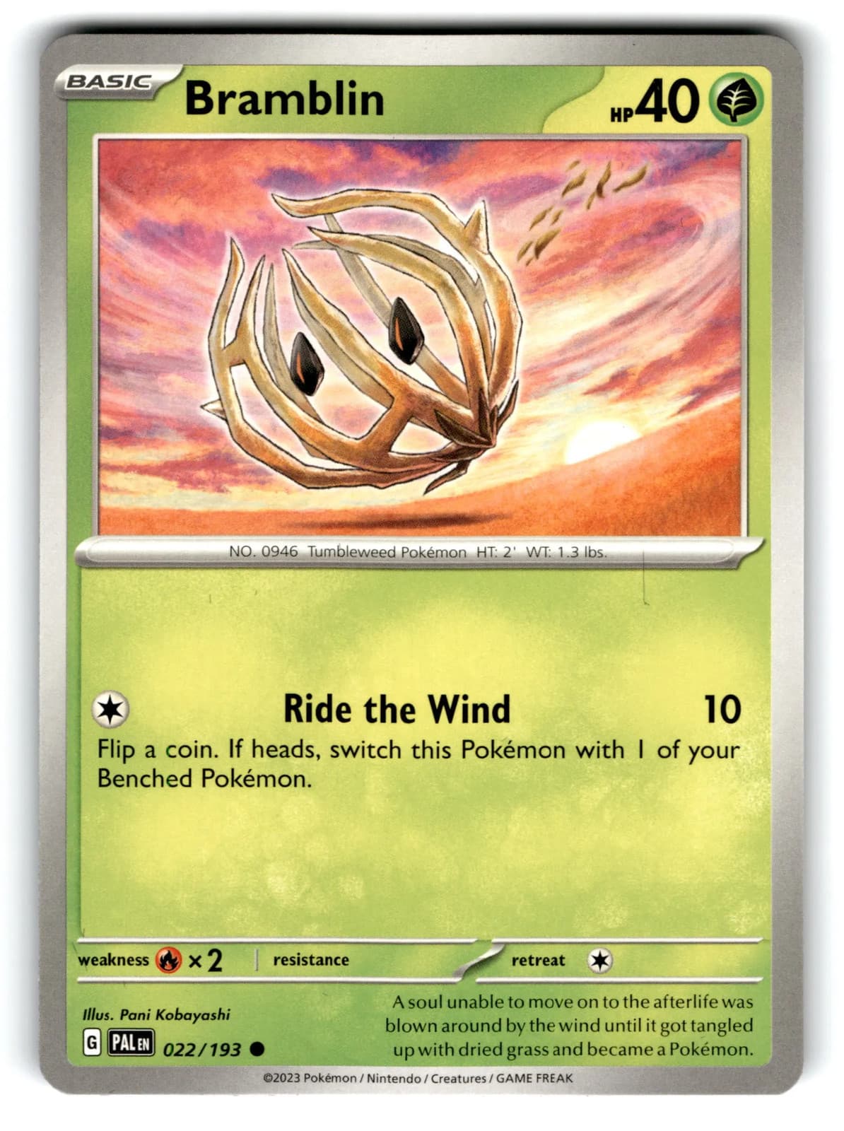 2023 Pokemon Bramblin #22/193