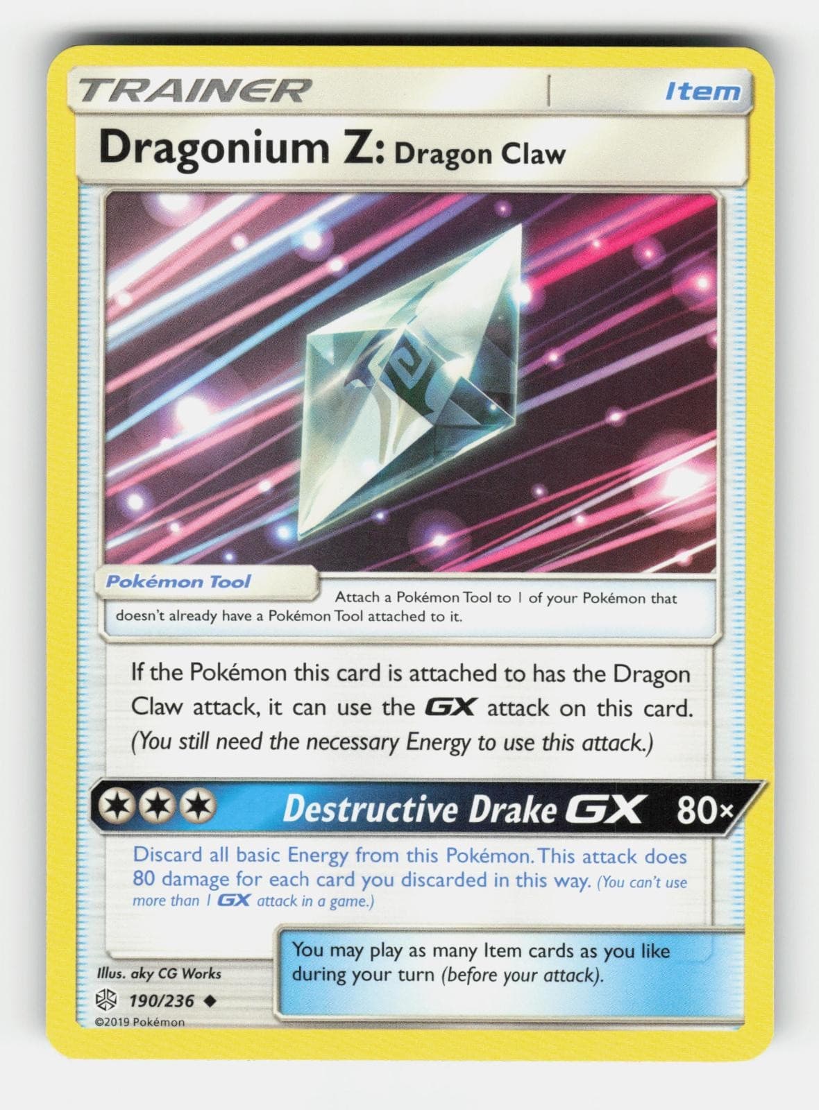 DRAGONIUM Z: DRAGON CLAW 190/236 POKEMON COSMIC ECLIPSE / B59-49