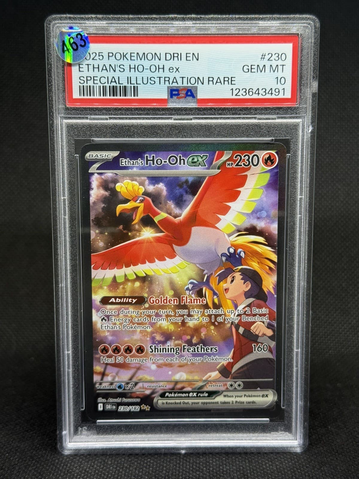 PSA 10 Ethan's Ho-Oh ex 230/182 SIR Destined Rivals Pokemon Gem Mint Holo 2025