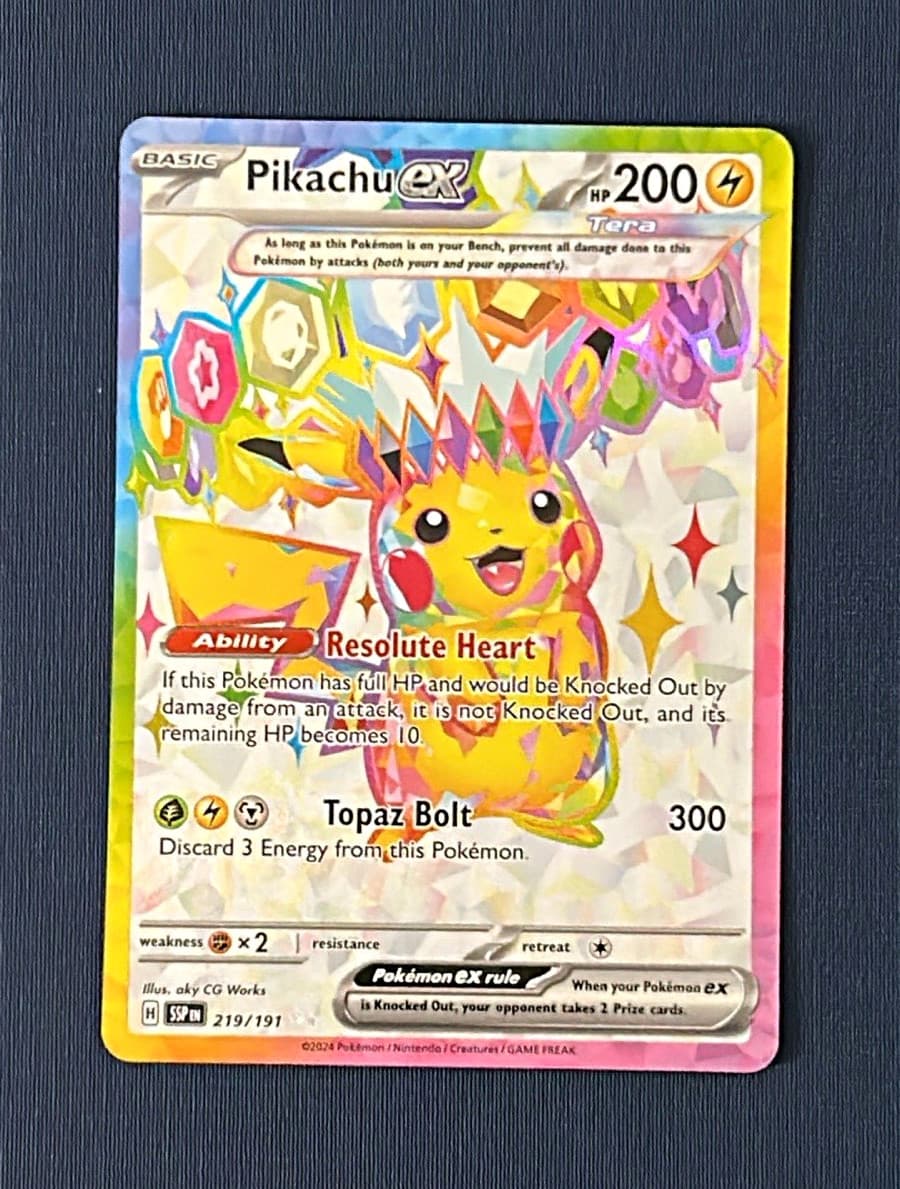 Pokémon Pikachu ex 219/191 Surging Sparks Full Art