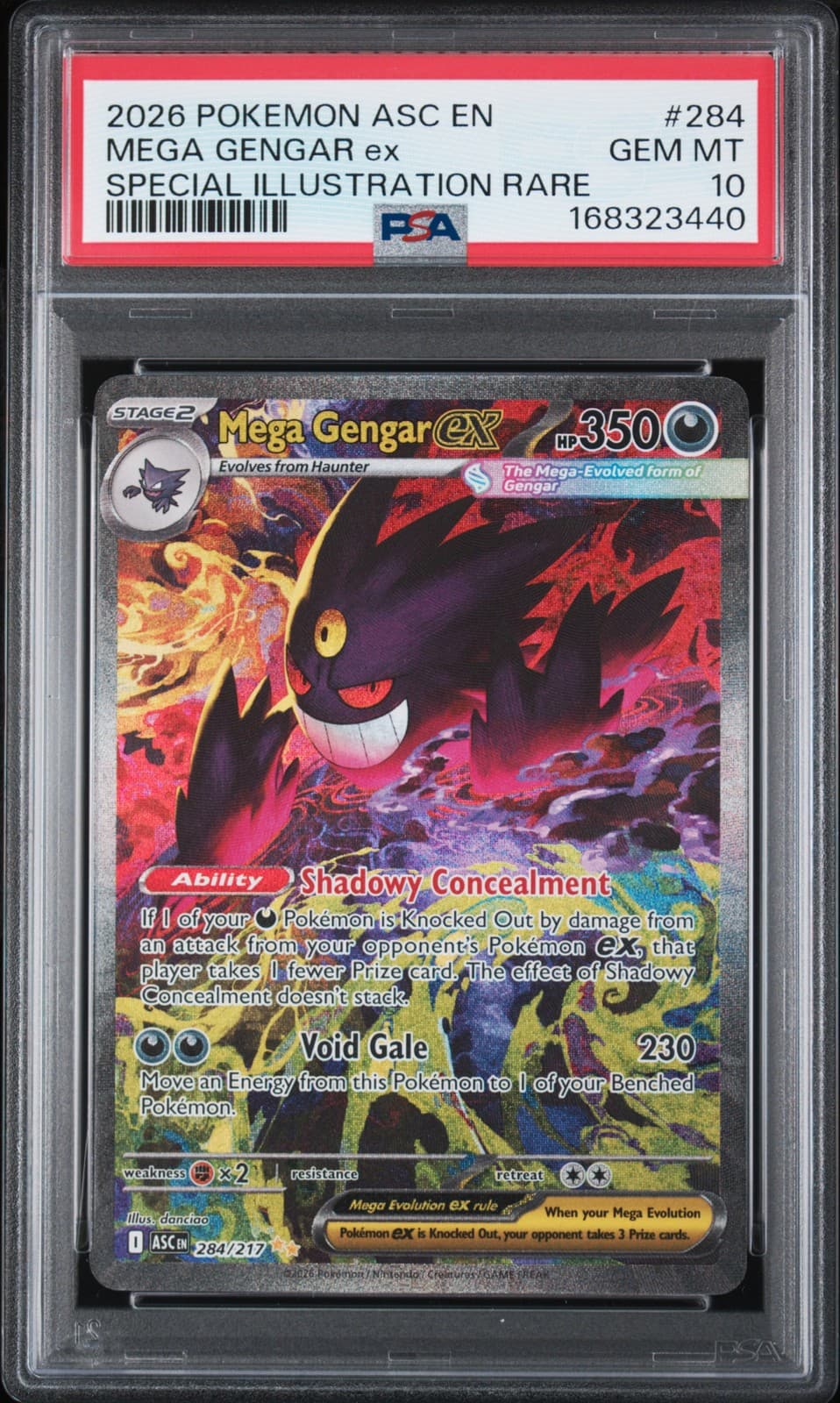 2026 POKEMON ASC EN-ASCENDED HEROES #284 MEGA GENGAR EX PSA 10