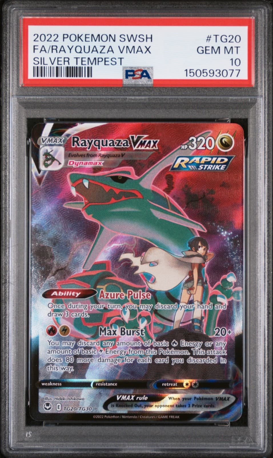 Rayquaza VMAX PSA 10 Silver Tempest Trainer Gallery TG20/TG30 Pokemon Card FA