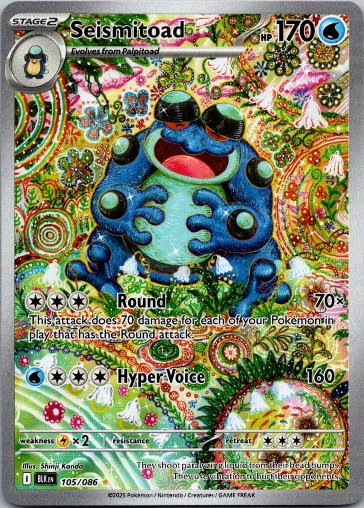 2025 Seismitoad 105/086 Sv: Black Bolt Holo IR