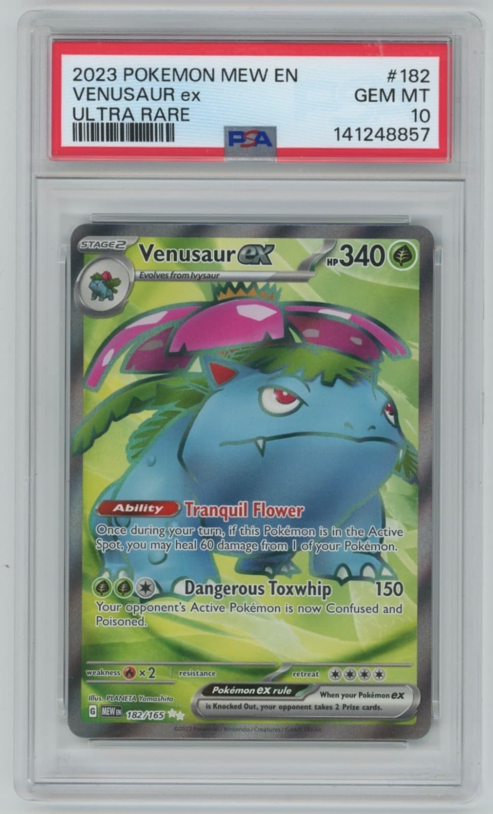 2023 Pokemon Scarlet & Violet 151 MEW EN Venusaur ex Ultra Rare Holo #182 PSA 10