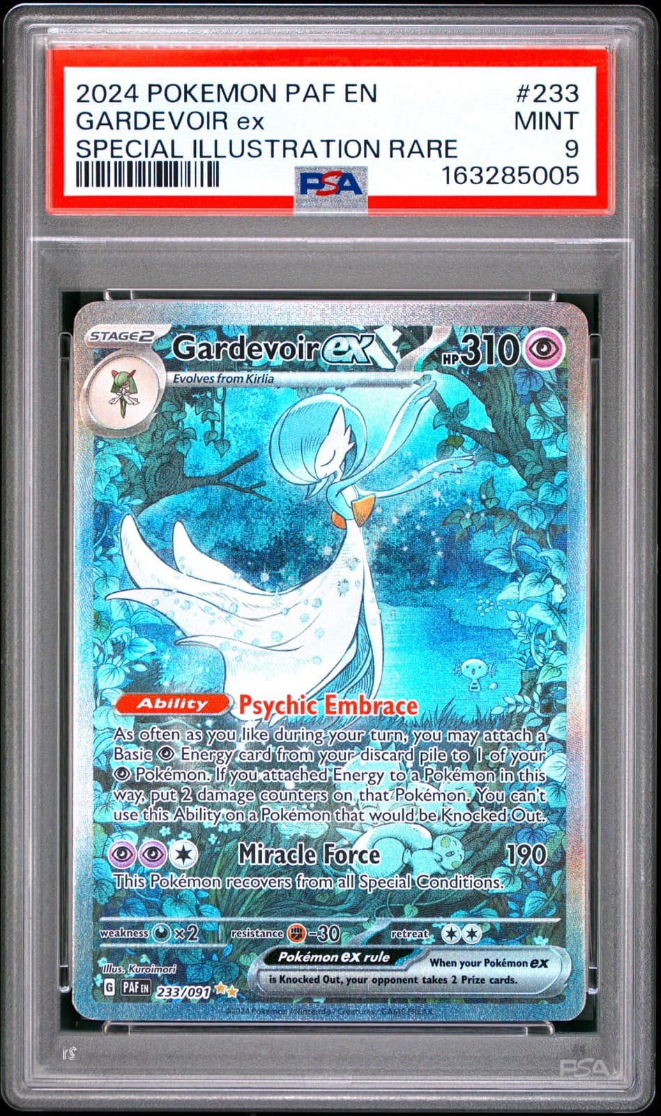 Gardevoir EX 233/091 Special Illustration Rare Paldean Fates Pokemon PSA 9 *005