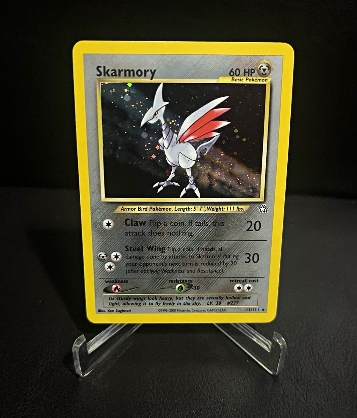 Pokemon TCG Skarmory Neo Genesis Unlimited Holo Rare 13/111 60 HP EN 2000