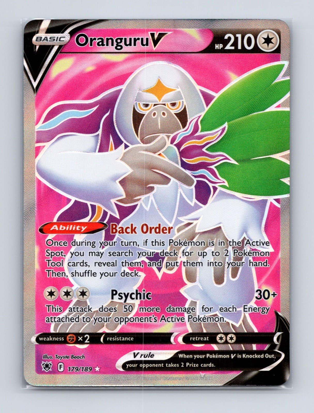 2022 Pokemon Oranguru V SWSH10: Astral Radiance 179/189 Ultra Rare NM