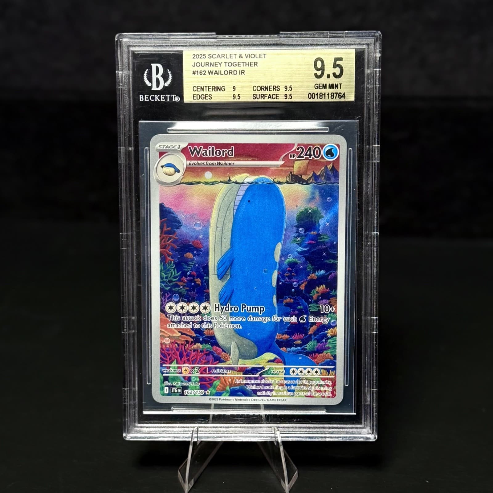 Wailord 162/159 BGS 9.5 Gem Mint Illustration Rare - Pokemon Journey Together