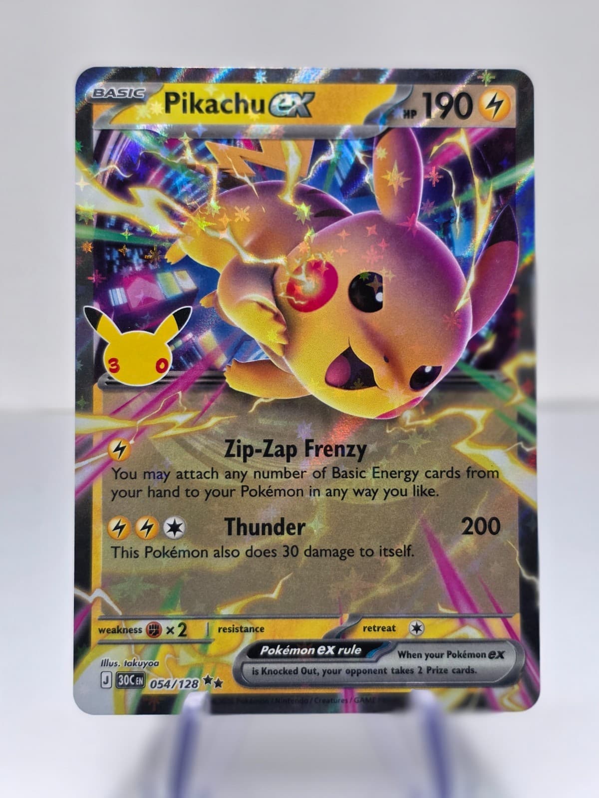 Pokemon TCG 30th Anniversary Celebration Pikachu Ex 54/128 NM