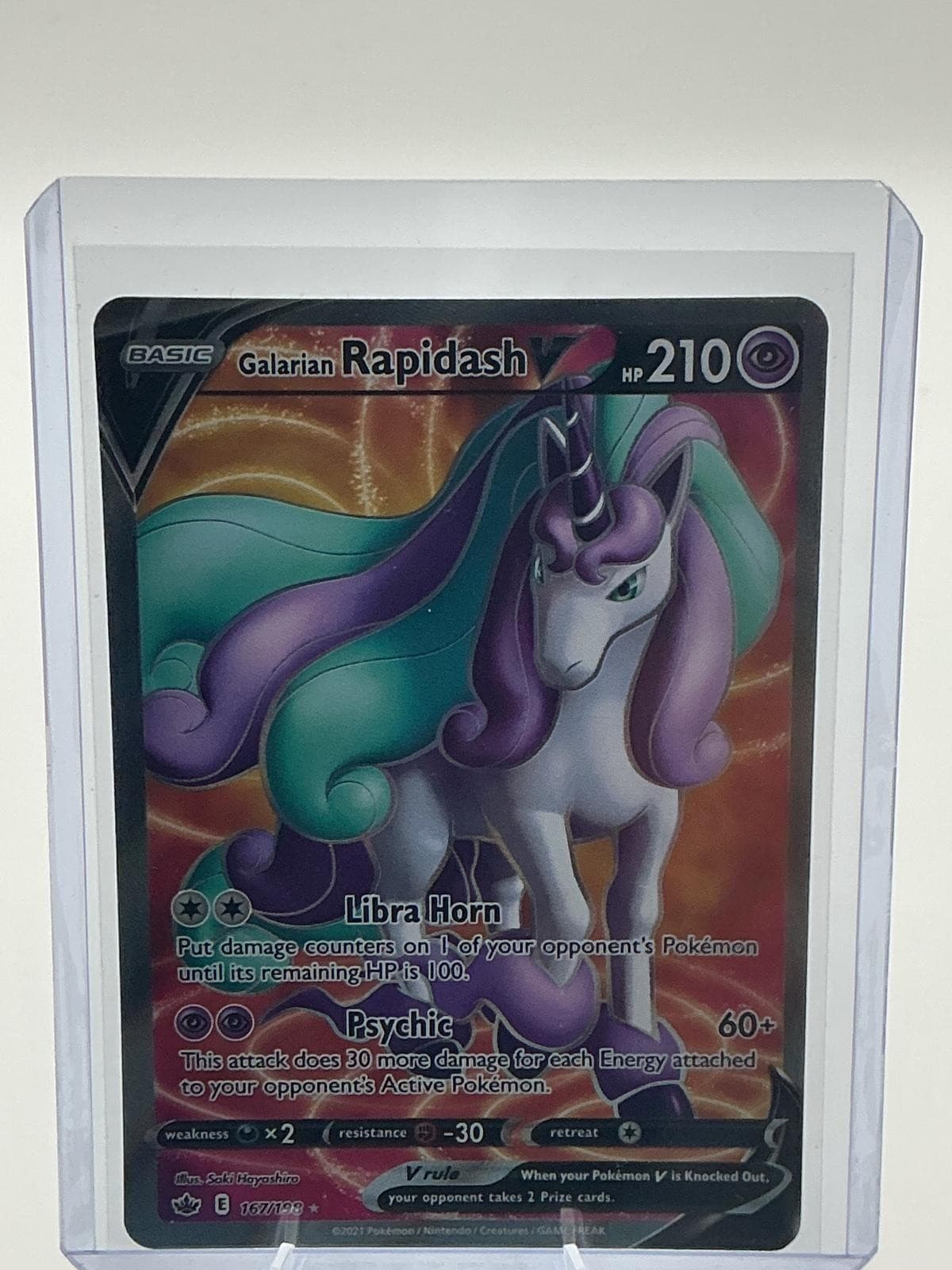 SWSH06: Chilling Reign #167/198 Galarian Rapidash V (Full Art)