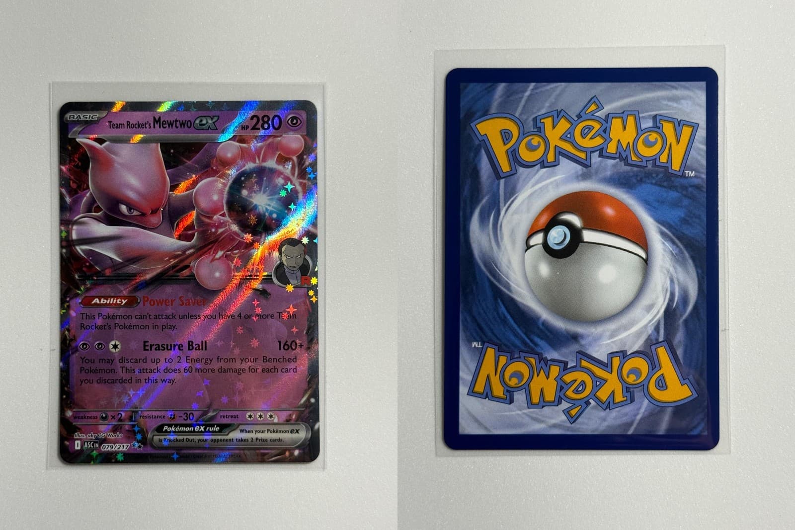 Team Rocket's Mewtwo ex 079/217 Double Rare Ascended Heroes Pokemon Holo