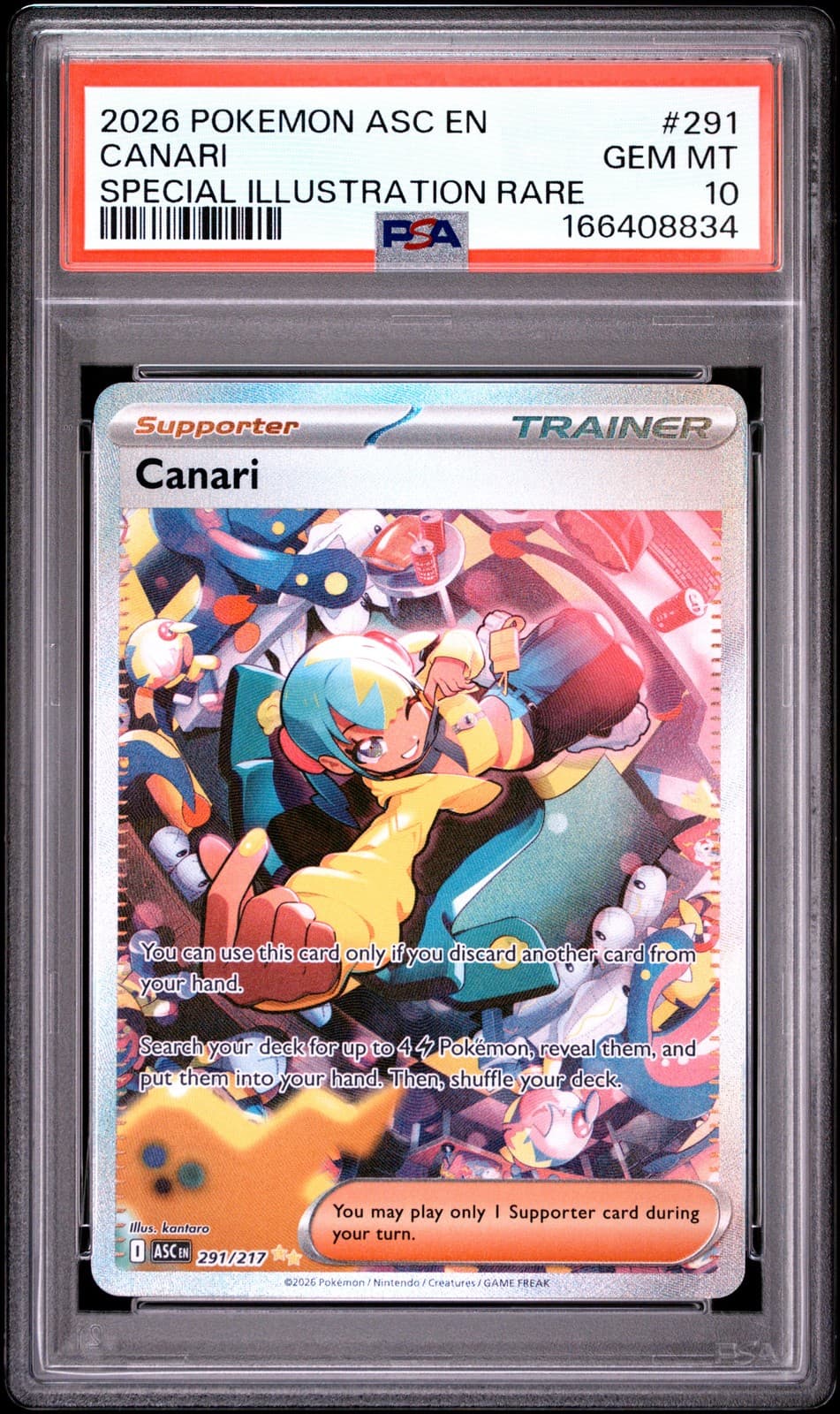 2026 POKEMON ASC EN-ASCENDED HEROES SPECIAL ILLUSTRATION RARE #291 CANARI PSA 10