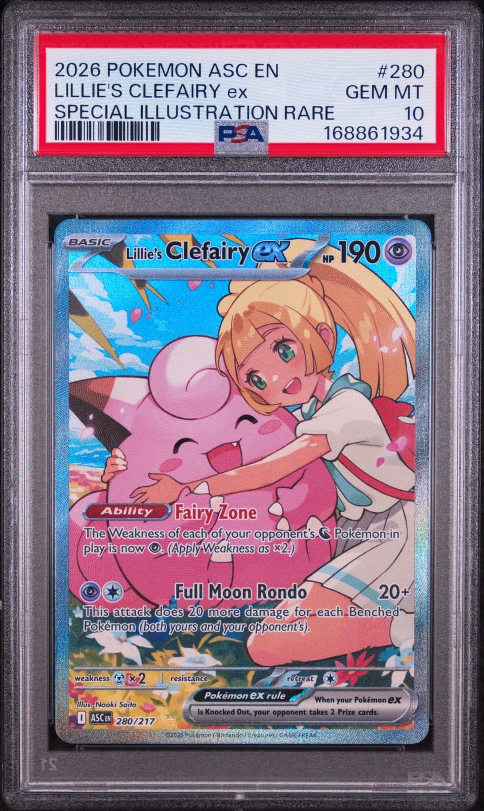 2026 POKEMON ASC EN-ASCENDED HEROES #280 LILLIE'S CLEFAIRY EX PSA 10