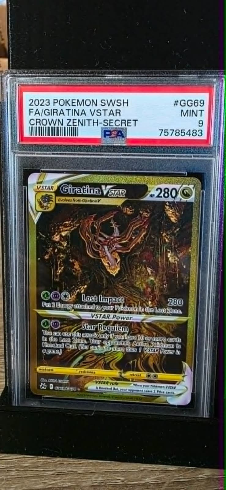 Pokemon Giratina VSTAR GG69/GG70 Crown Zenith Secret Rare Full Art Holo PSA 9