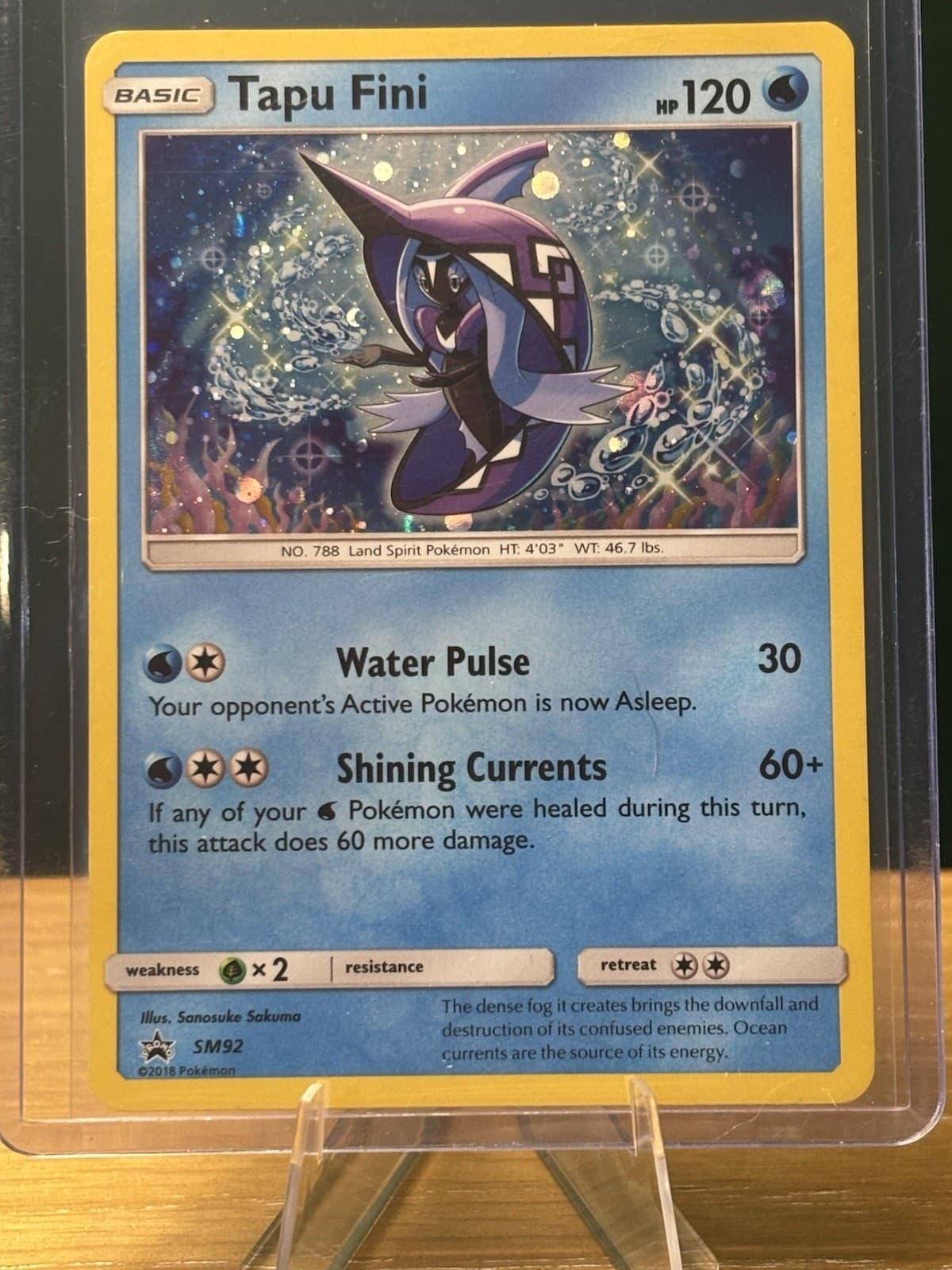 Pokemon TCG Sun & Moon Tapu Fini SM92 Black Star Promo Holo Card LP/NM Condition