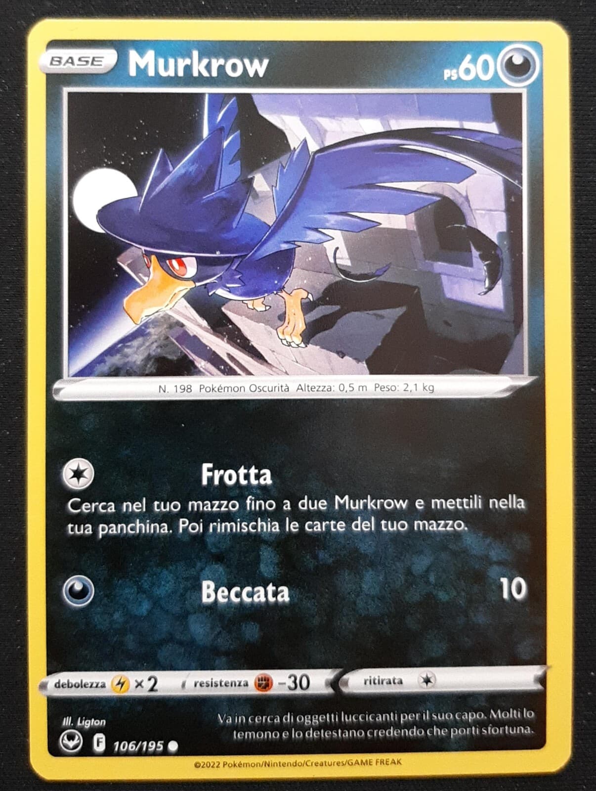 MURKROW 106/195 in Italiano POKEMON Tempesta Argentata