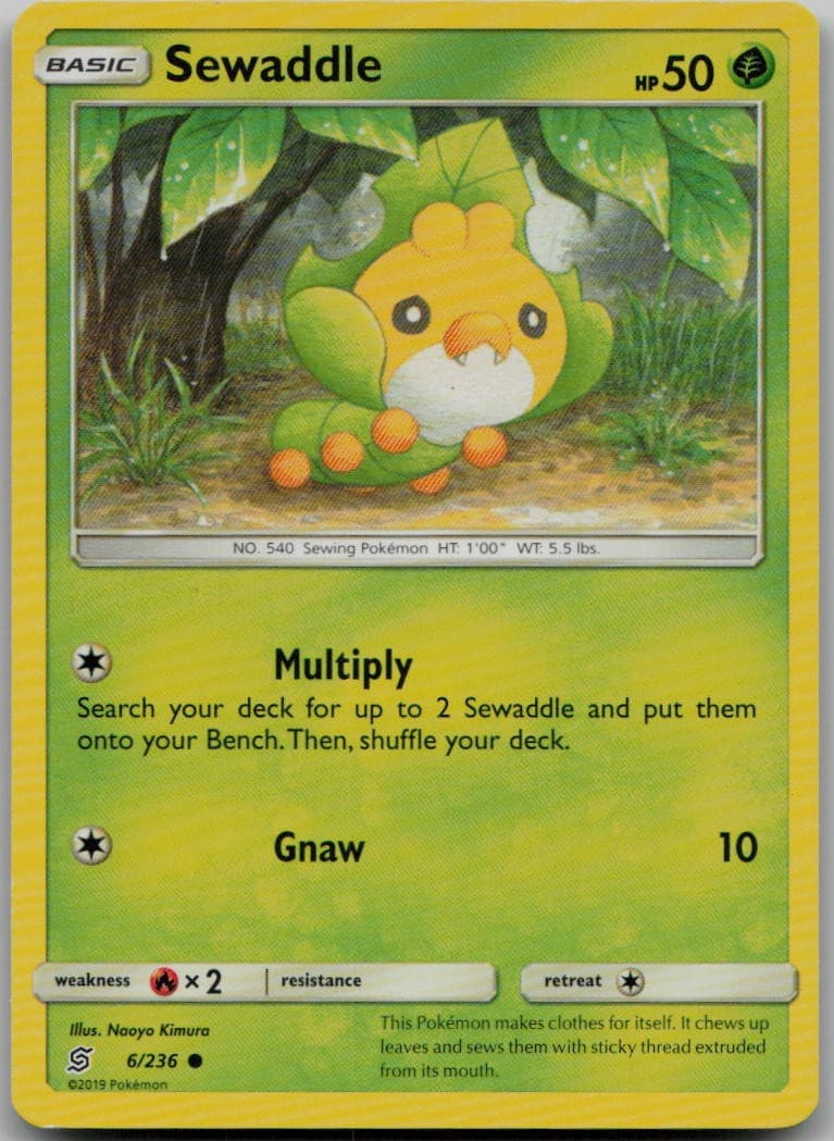 Sewaddle (6) 6/236 Common SM - Unified Minds LP Pokemon
