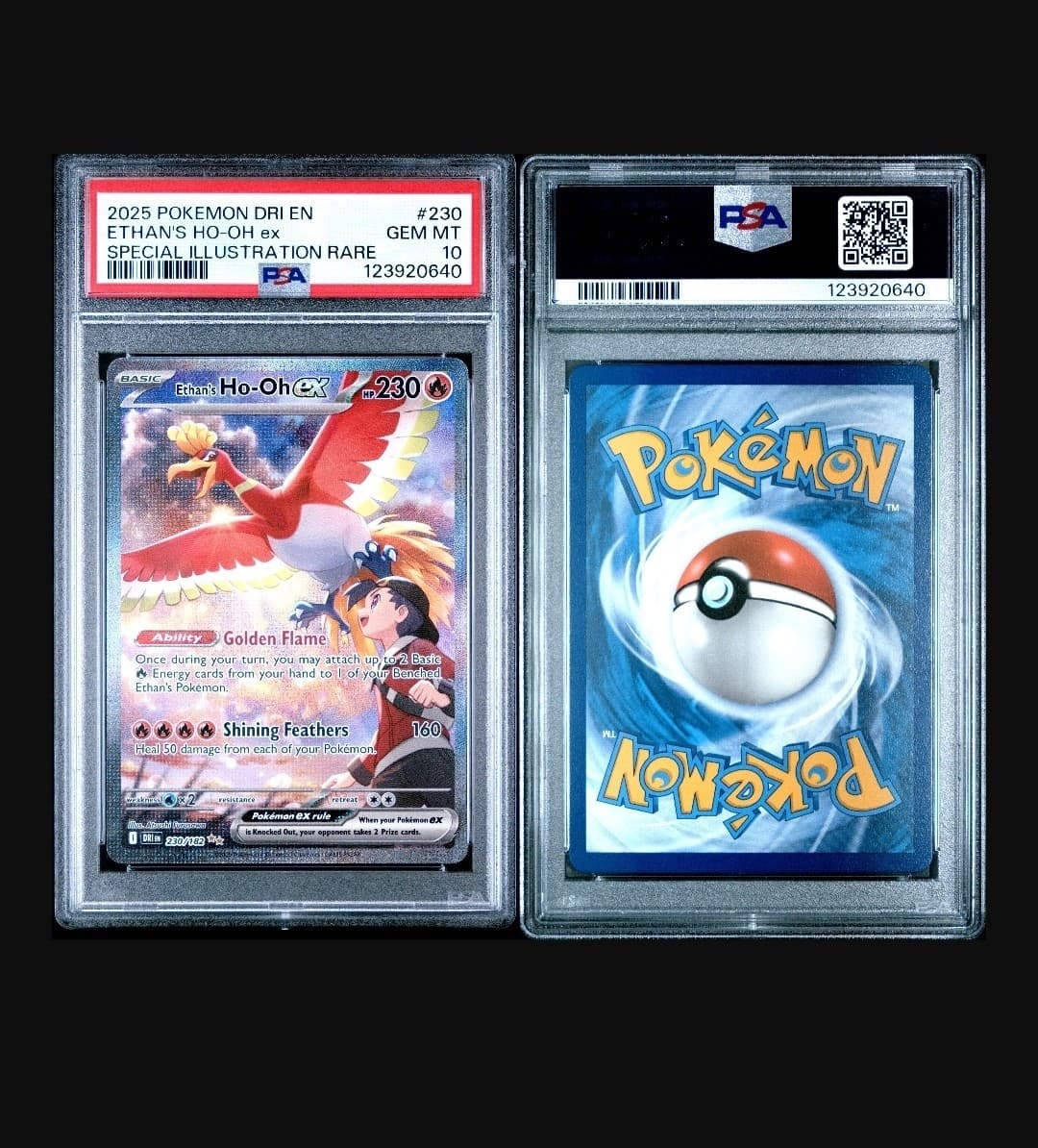 PSA 10 Pokemon Destined Rivals ETHAN's HO-OH ex Special Illustration Rare #230