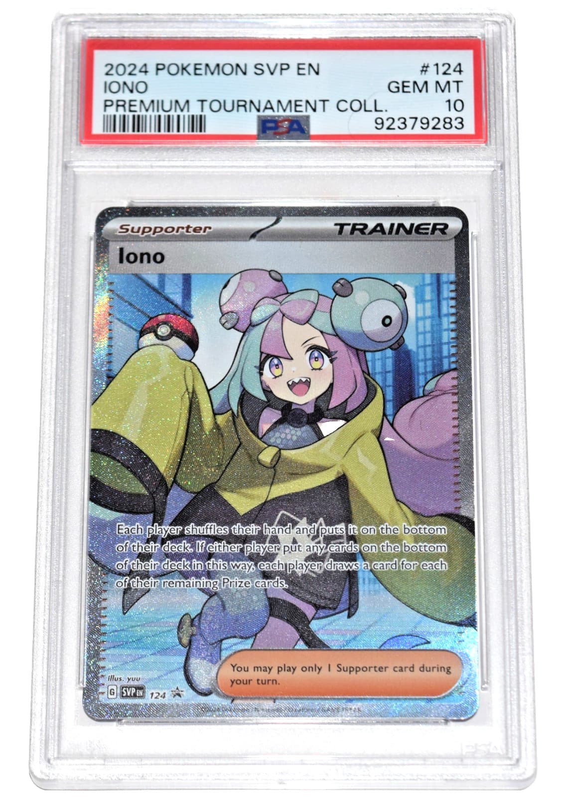 Pokémon Premium Tournament Collection ~ IONO ~ PSA 10 ~ Black Star Promo SVP 124