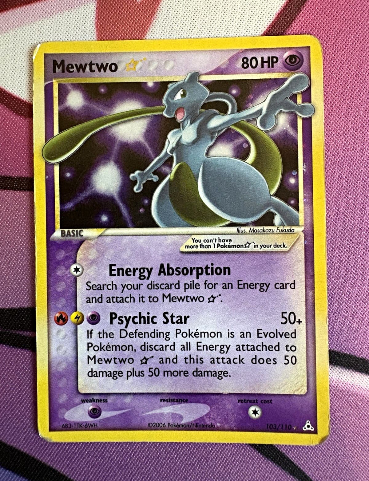 MEWTWO GOLD ⭐️ with a FAT SWIRL 🌀🌀 Ultra Rare 103/110 EX Holon Phantoms
