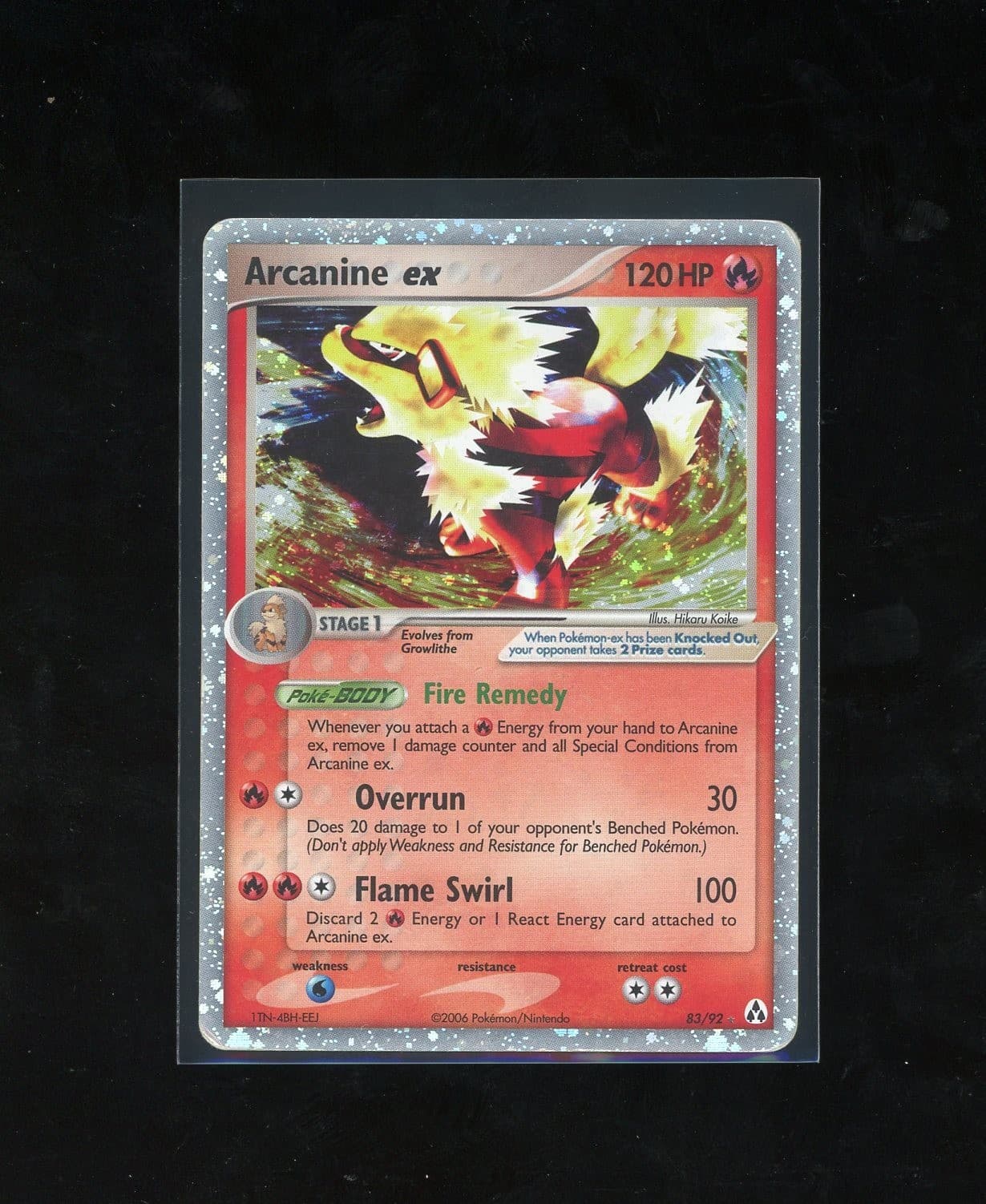 2006 Pokemon EX Legend Maker Arcanine EX Holo Foil Rare 83/92 Vintage Original