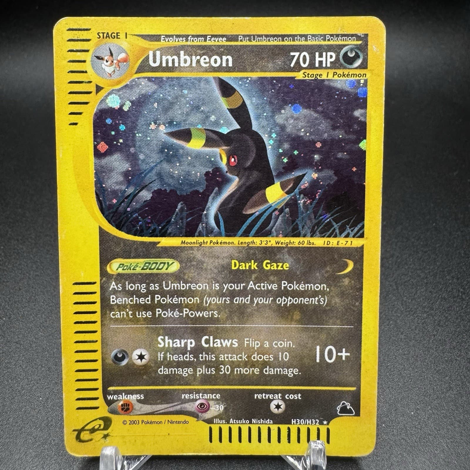 Skyridge Umbreon H30/H32 Holo Rare Tail Swirl