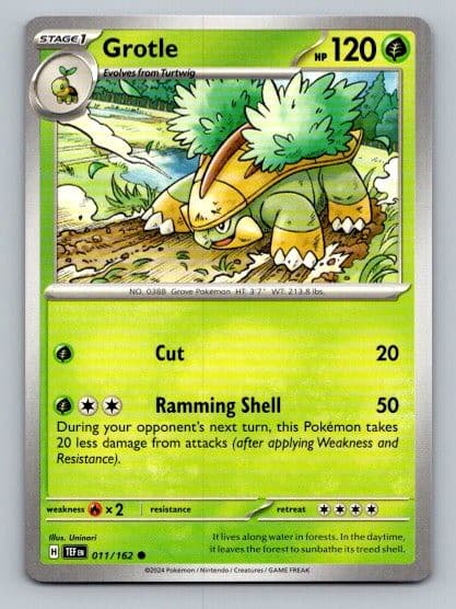 2024 Pokemon Card SV05: Temporal Forces Grotle 11/162