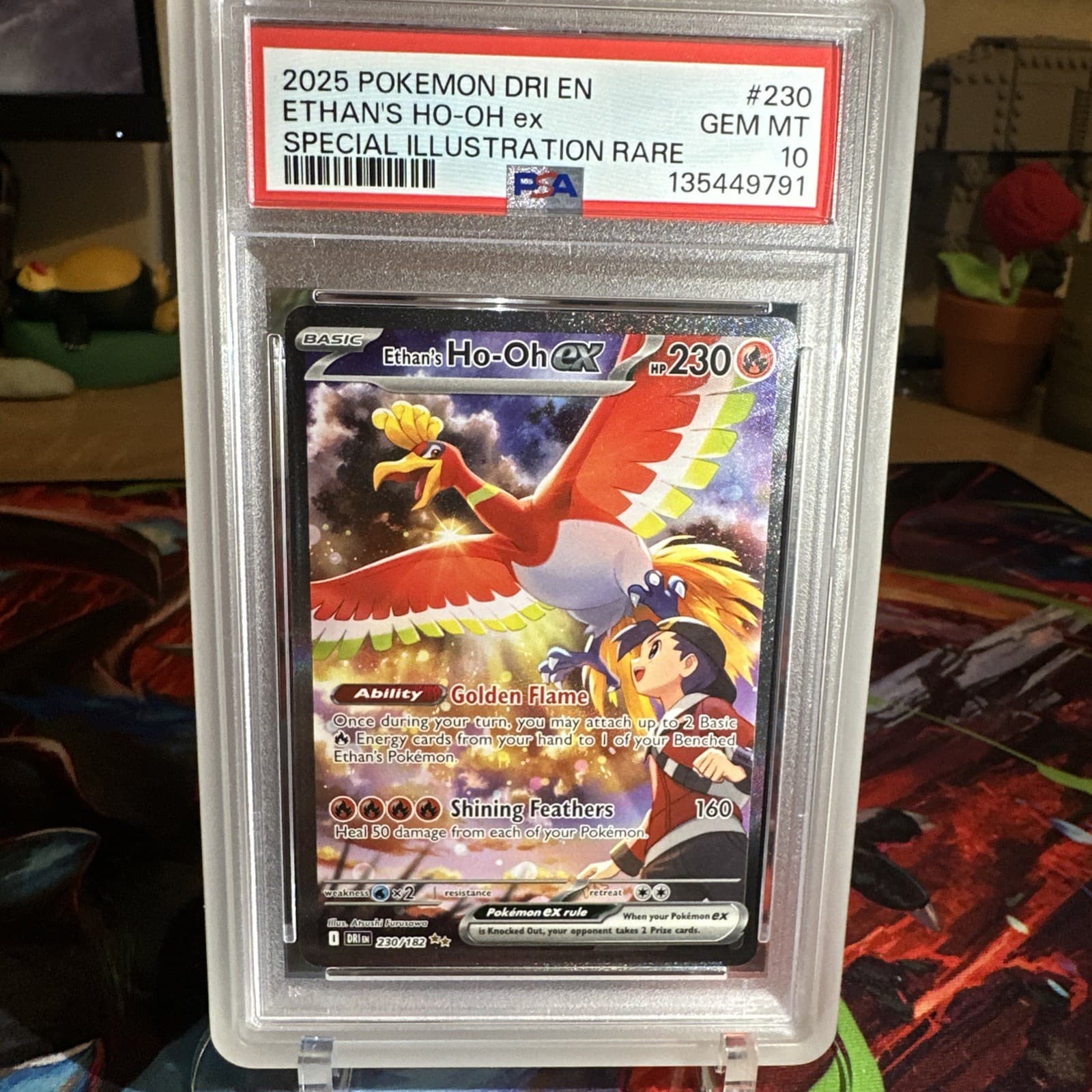 Pokemon TCG PSA 10 Ethan's Ho-Oh ex 230/182 Sv10: Destined Rivals Holo SIR!
