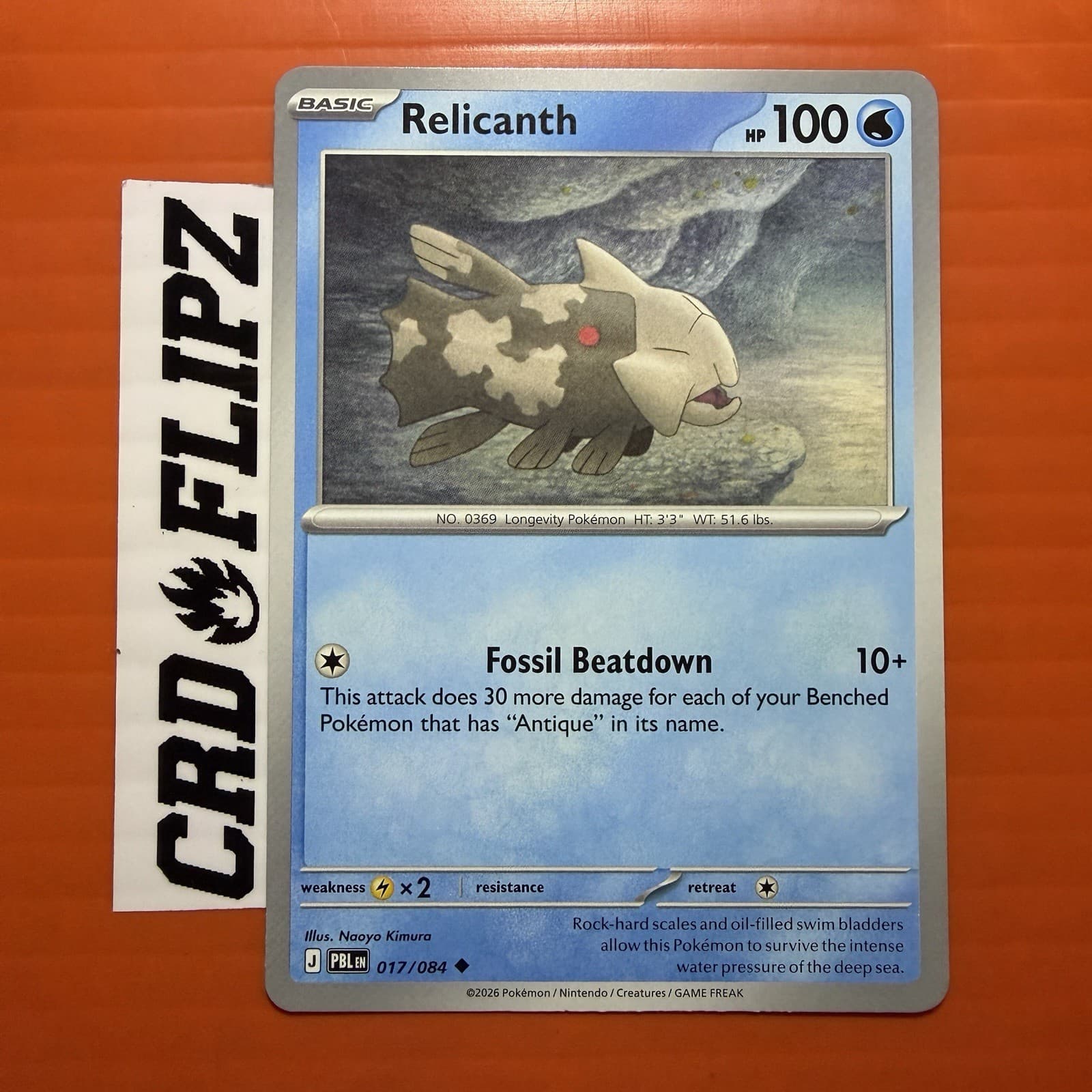 Pokemon Pitch Black Relicanth 17/84 uncommon NM