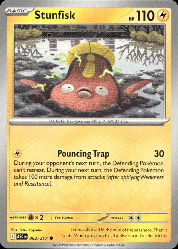 Stunfisk 062/217 ME Ascended Heroes C NM English Pokémon