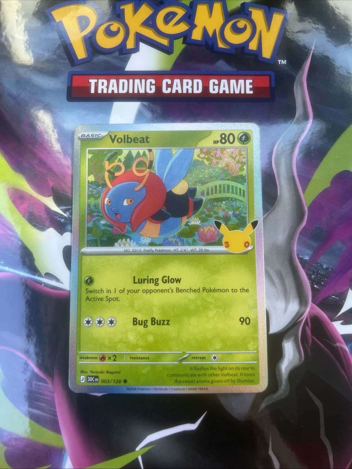 Volbeat 003/128, 30th Anniversary Celebration, Holo Common, Pokemon TCG
