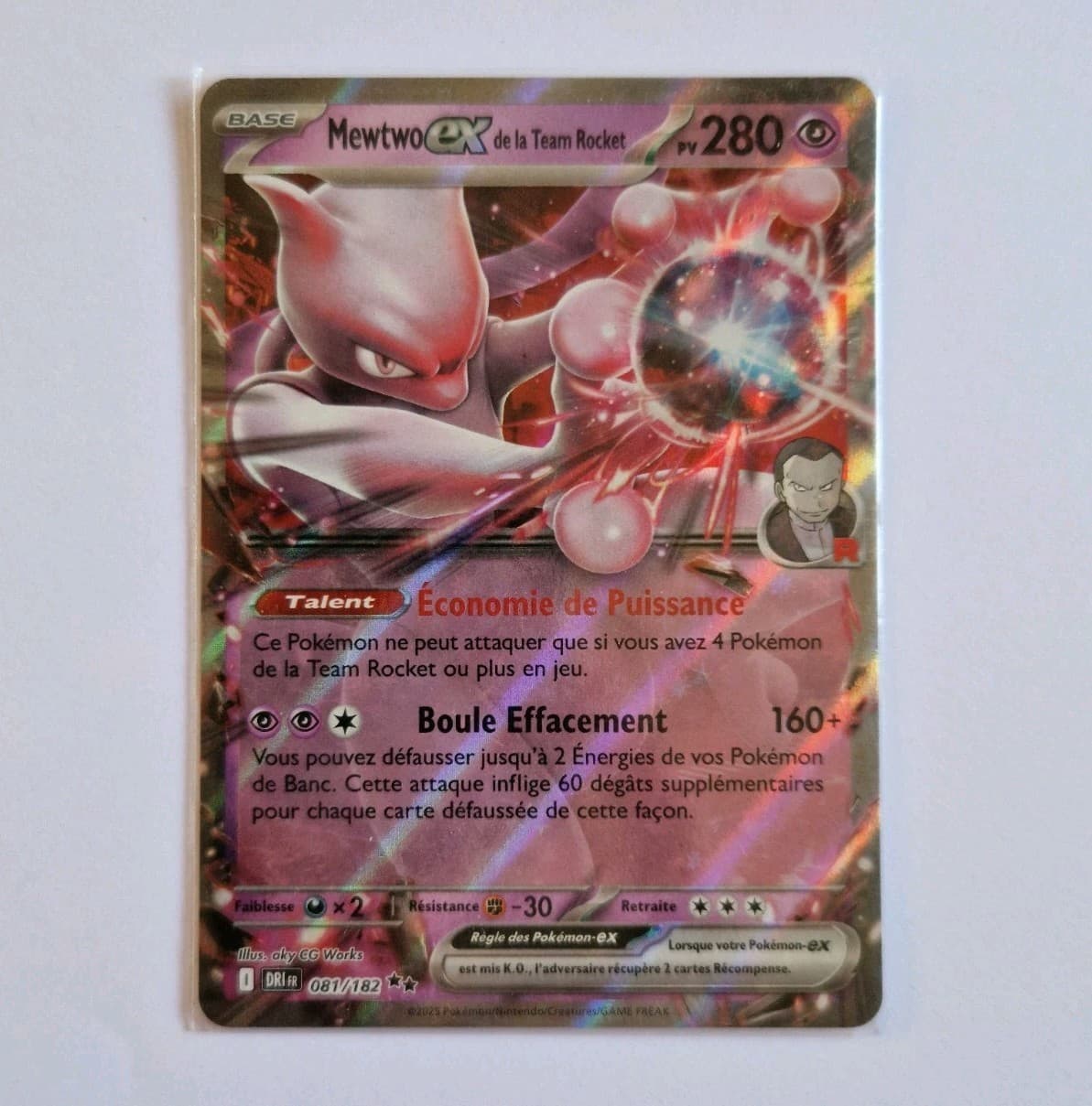 MEWTWO EX DE LA TEAM ROCKET 81/182 EV10 RIVALITE DESTINEE DRI NM NEUF