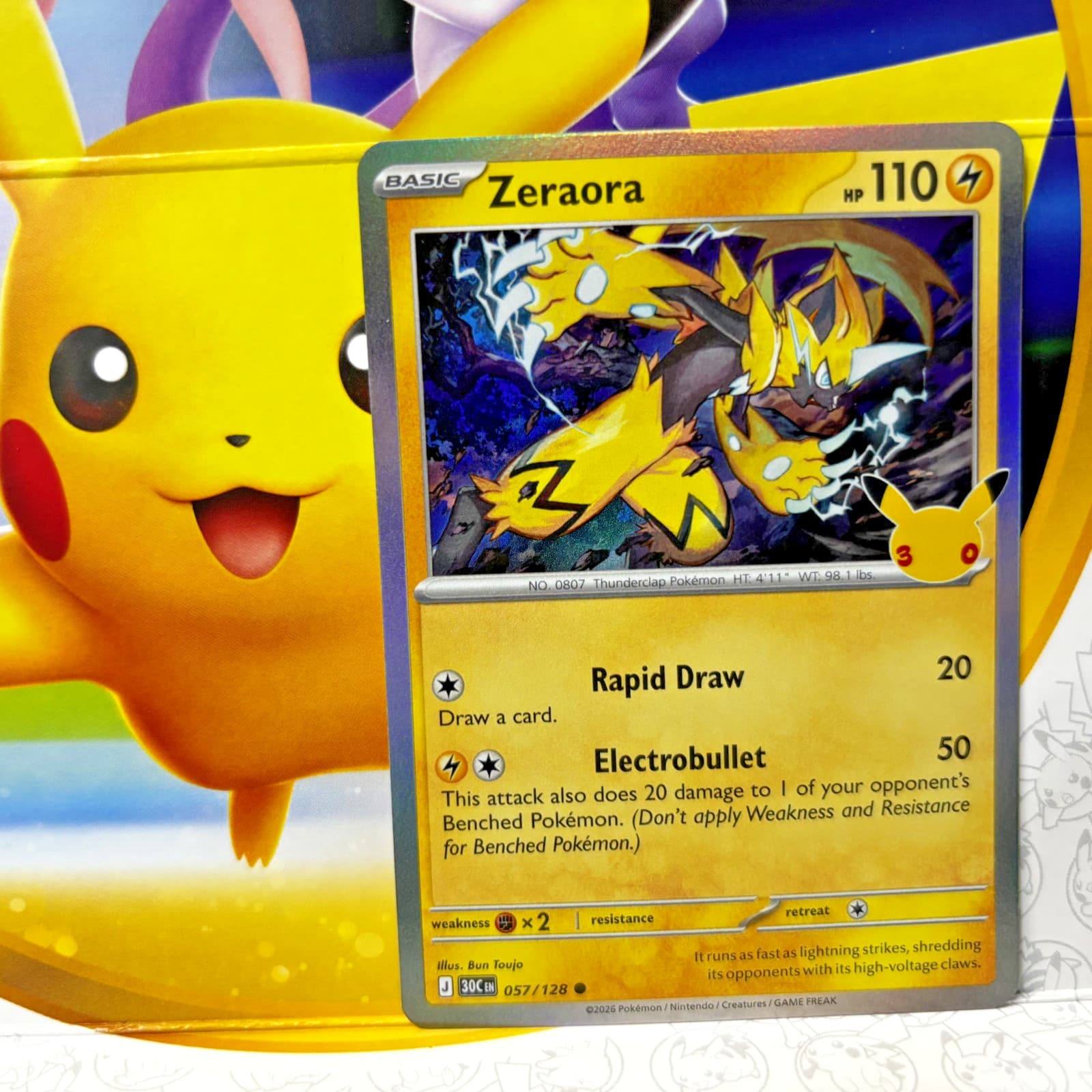 Pokemon 30th Anniversary Celebration Zeraora 57/128 Holo