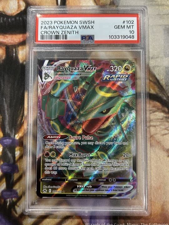 Rayquaza VMAX 102/159 Pokemon Crown Zenith Ultra Rare Full Art Holo - PSA 10 🔥