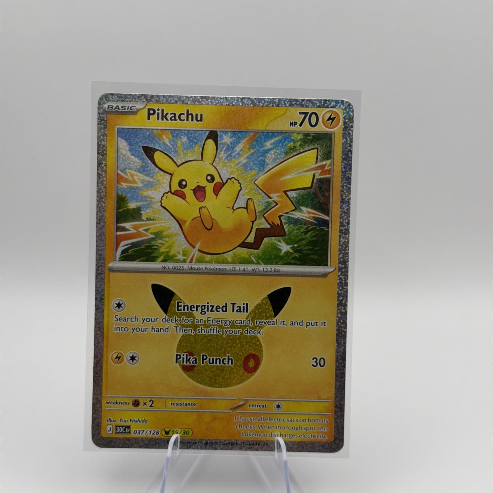 Pokémon TCG 30th Celebration Pikachu 37/128 #15/30 Holo ENG
