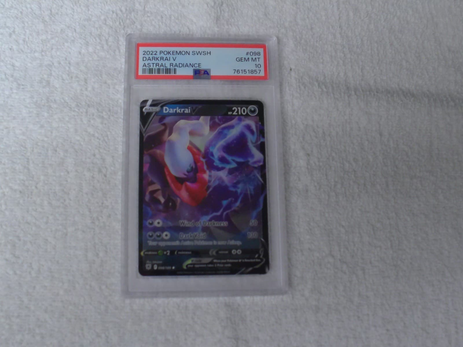 2022 POKEMON SWORD & SHIELD ASTRAL RADIANCE #098 DARKRAI V PSA 10