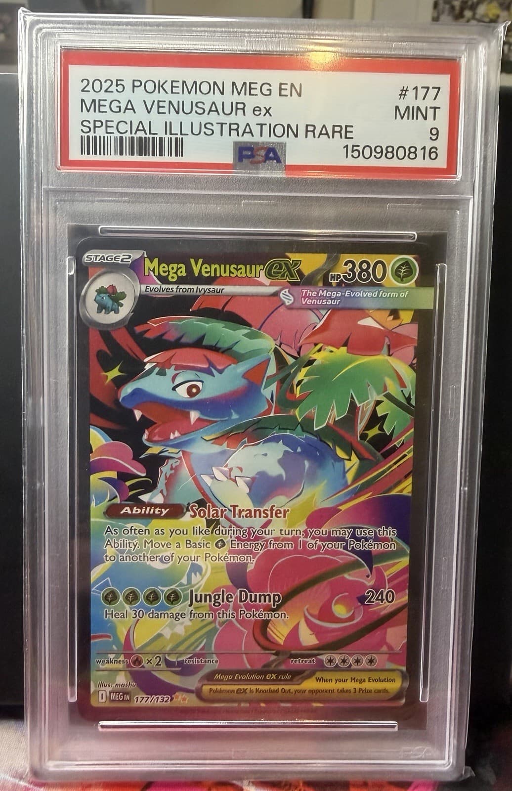2025 Pokemon ME01 Mega Evolution Mega Venusaur ex 177/132 SIR PSA 9 🔥